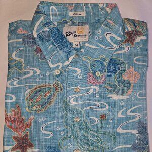 Reyn Spooner Sea Safari Classic Pullover Shirt Maui Blue
